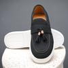 2025 Men's Casual Shoes Genuine Leather Men Classic High Quality Non-Slip Tassels Loafers Suede  Mens Outdoor Driving Flats