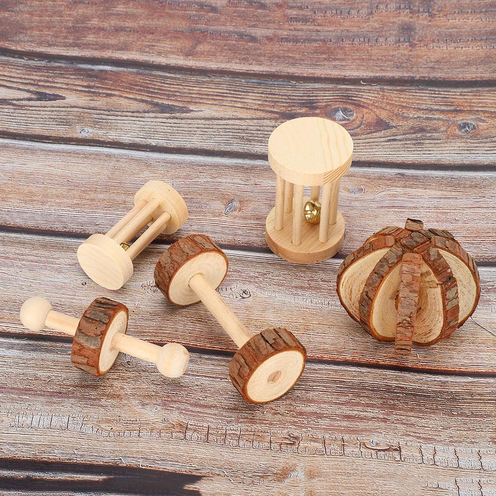 5Pcs Set Small Pet Hamster Wooden Safety Playing Toy Molar Teeth for Rabbit Guinea Pig