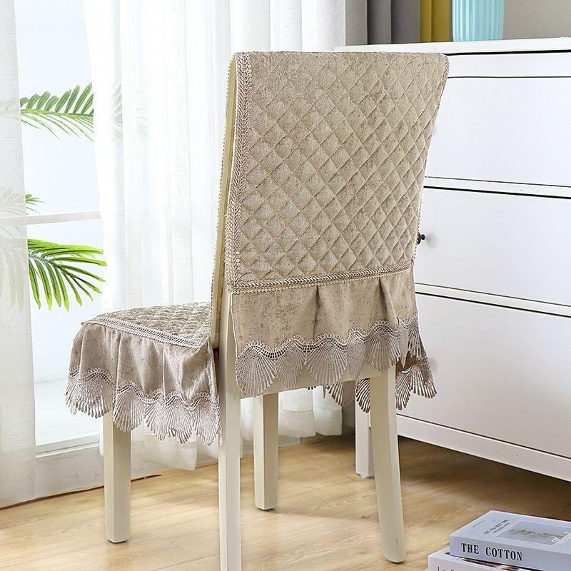 Lace Wave Lace Chair Cover Thickened Dining Table Seat  Cushion European Style Large Flower Table Cloth Integrated Chair Mat