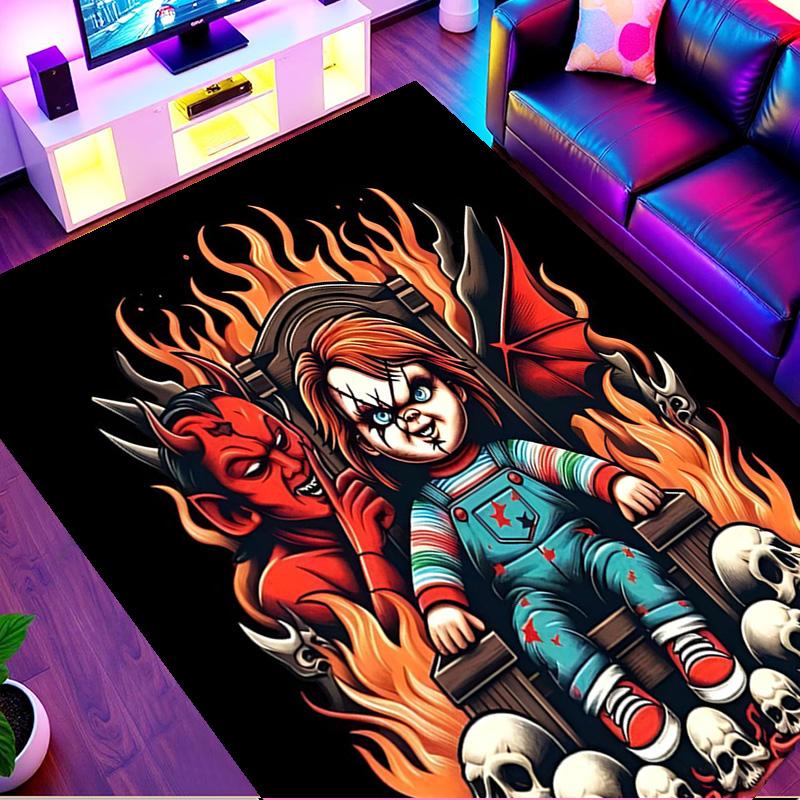 Bride of Chucky Print Rug, Washable Floor Carpet, For Entryway Dorm Laundry Room Office Study, Home Decor Birthday Christmas Gift