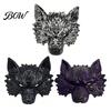 Comfortable Fit Animal Mask Halloween Wolf Mask, Embossed Werewolf Face for Cosplay Party, Lightweight Latex Adjustable Strap Adults, Trick