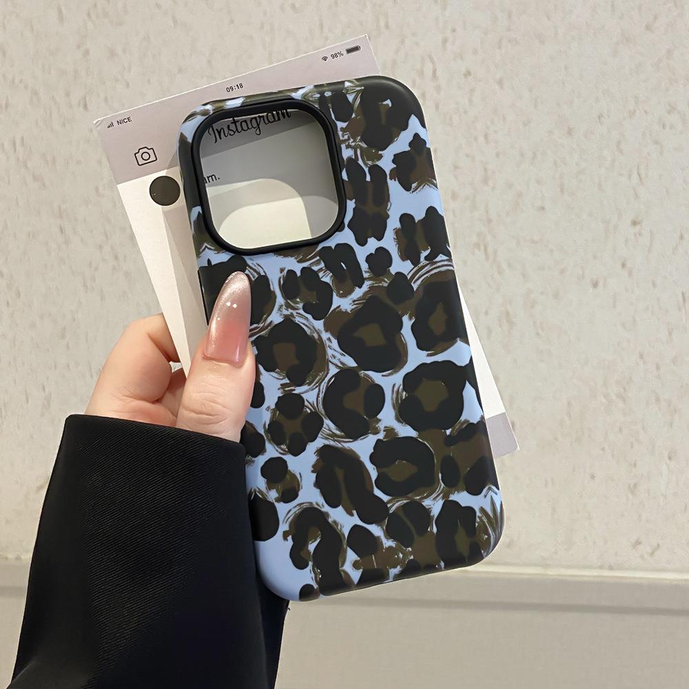 Applicable To Apple 16/17Promax Leopard Print Magnetic Mobile Phone Case iPhone14/15 Film Two-in-one Anti-drop