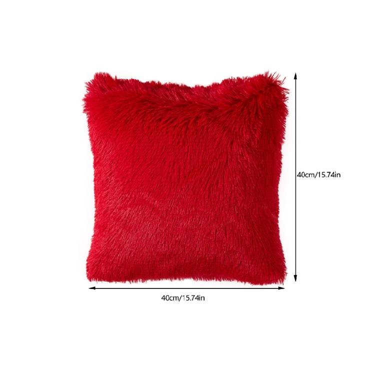 Long Plush Pillow Case Machine Washable Faux Furs Fabric Square Cushion Cover with Zippers Seasonal Home Decors