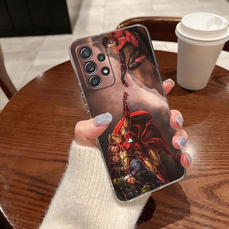 Marvel Oil Painting Clear Case For Samsung Galaxy A57 A37 A56 A36 Cases A55 A54 A35 A26 A07 A17 A16 A06 A36 A15 Shockproof Cover
