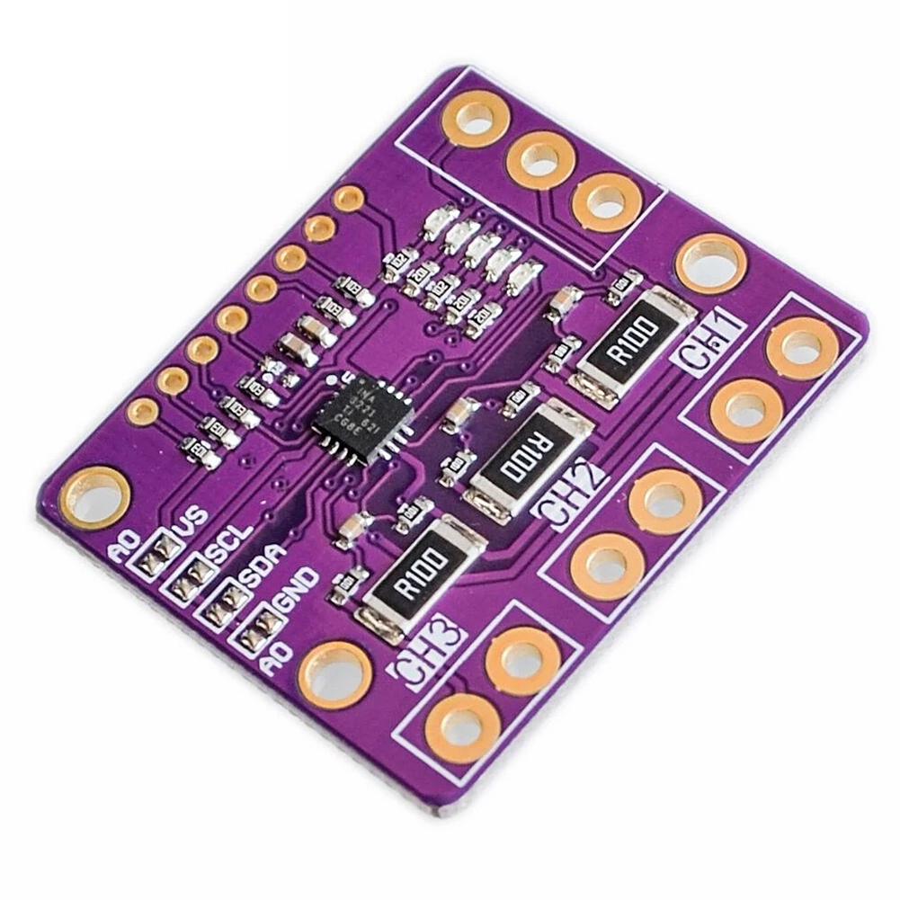 

INA3221 Current Sensing Monitor Module I2C SMBUS-Compatible Triple-Channel for INA219 Replacement фіолетовий