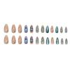 24 Pcs Almond Shaped Acrylic Nail Star Jellyfish Full Cover Stick On Nail Reusable Press On Nail Glossy False Nail
