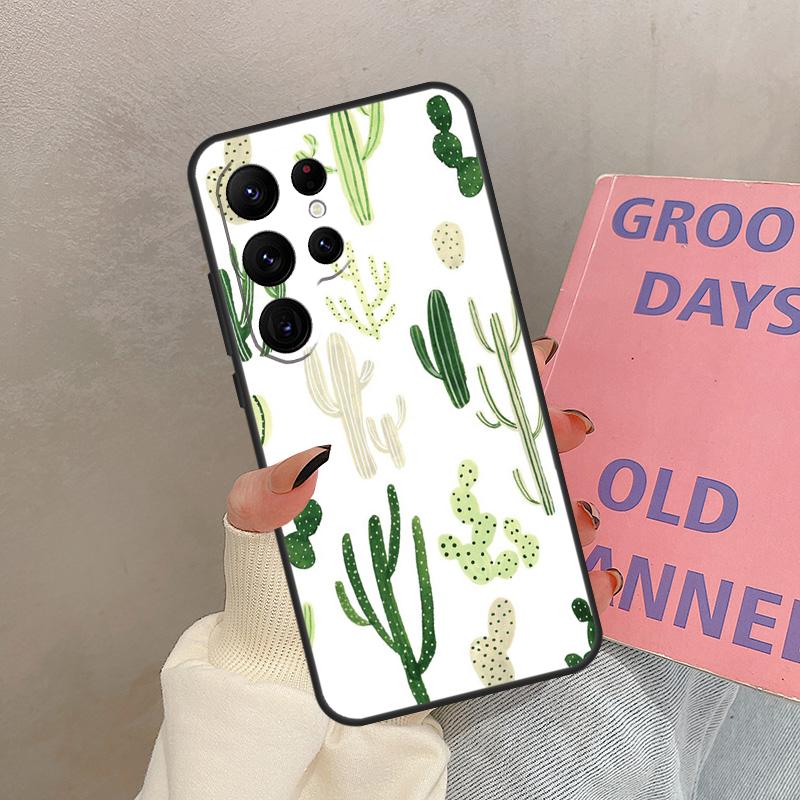 Summer Cactus Patterns Case For Samsung Galaxy S21 S22 S23 S24 S25 Ultra S9 S10 S25 Plus S20 FE S24 FE Cover Coque