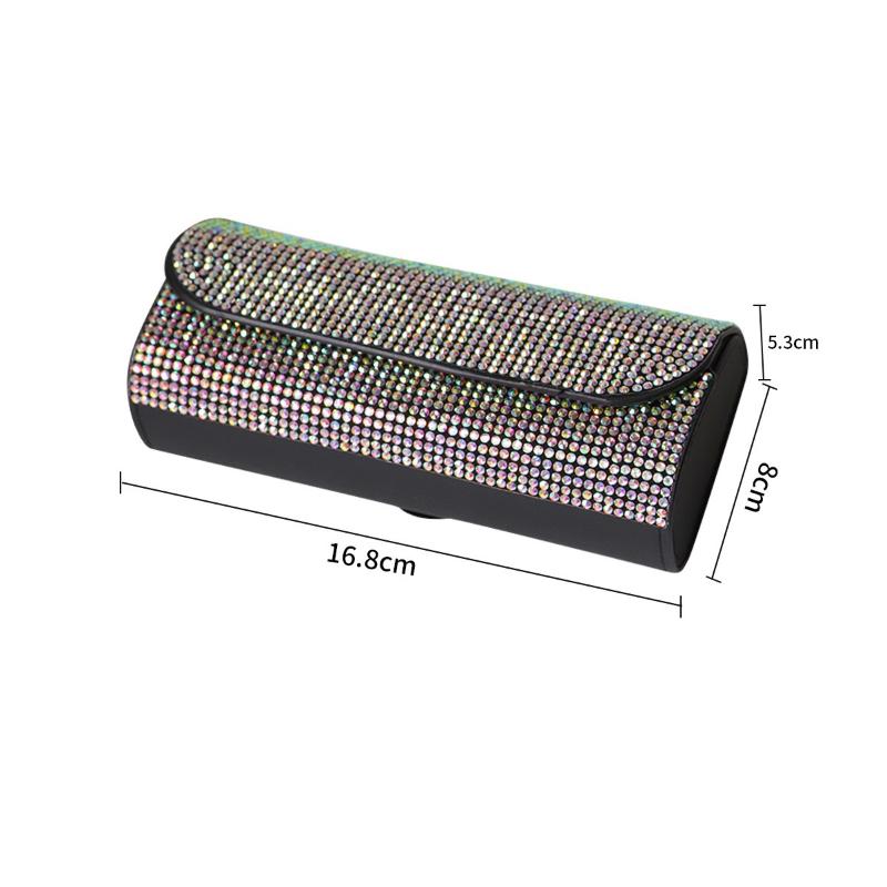 Bling Car Sunglasses Holder Sun Visor Glasses Storage Box Crystal Decor for Modern Car Interiors