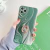 Apple 17ProMax Eye Protection Pink Green Marble for ipone15 /16/XR/8/7P Ring Buckle Holder