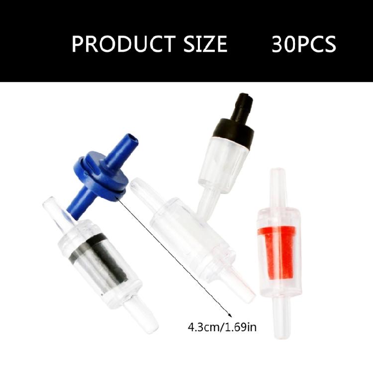 30piece/Set Check Valves Collection for Aquarium Air Pumps Perfectly Suited for Standard Airline Tubing Multiple Type
