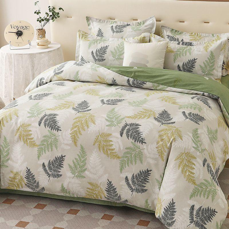 3D Digital Printed Thickened Twill Brushed Quilt Cover and Pillowcase Single and Double Bedding Three-piece Set