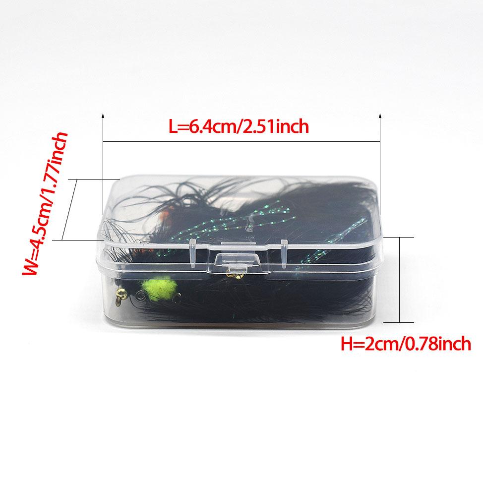 MNFT 8Pcs Beadhead Black Trout Fly Fishing Streamer Lure Flies