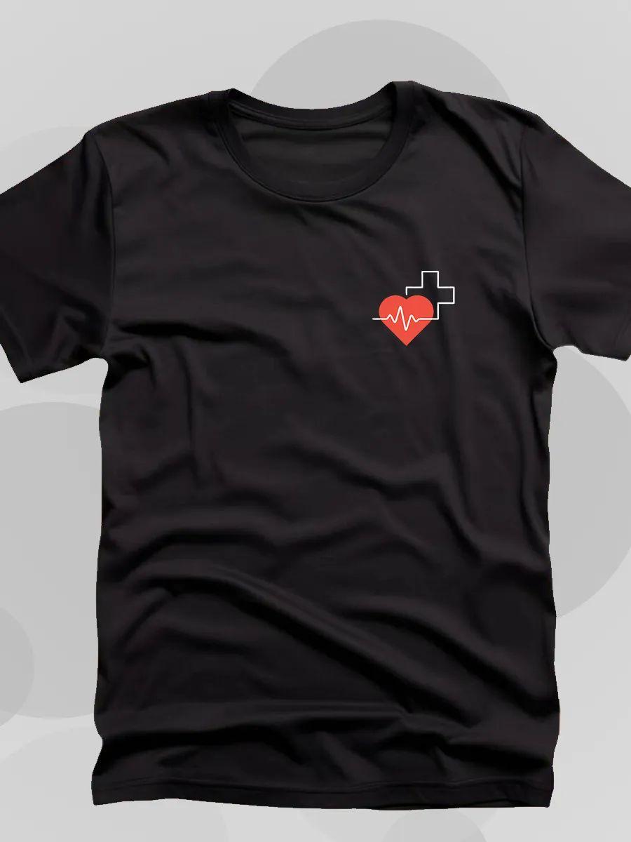 Medical heartbeat pulse T‑shirt XL