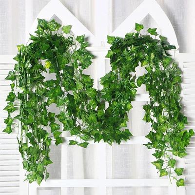 Artificial Ivy Leaf Plants Vine Hanging Garland Fake Foliage Flowers Home Bedroom Garden Office Wedding Wall Decor Green Creeper