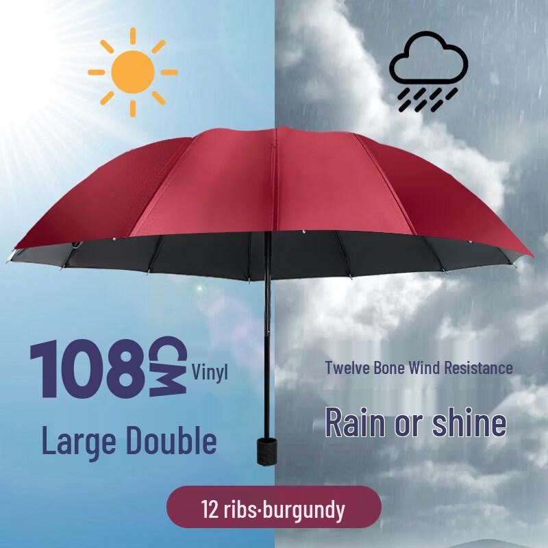 Large Manual 4-Fold UV Protection Umbrella