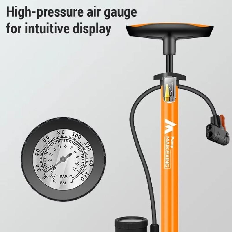 Pompka rowerowa ze wskaźnikiem Wielofunkcyjna pompka do rowerów i samochodów 160PSI ze wskaźnikiem wysokiego ciśnienia i dyszą 3 w 1 Pompka powietrza