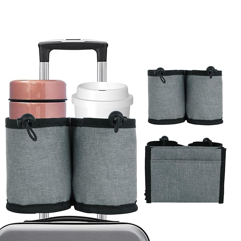 

ZeniMart travel cup holder for suitcases bottle holder Adjustable size accessory case luggage cup holder water bottle Can store 2 bottles cup holder