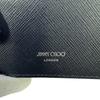 JIMMY CHOO name card holder logo leather Card Case Navy leather Used