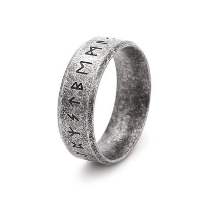 European & American Retro Viking Runes Titanium Steel Ring - Personalized Letter Design