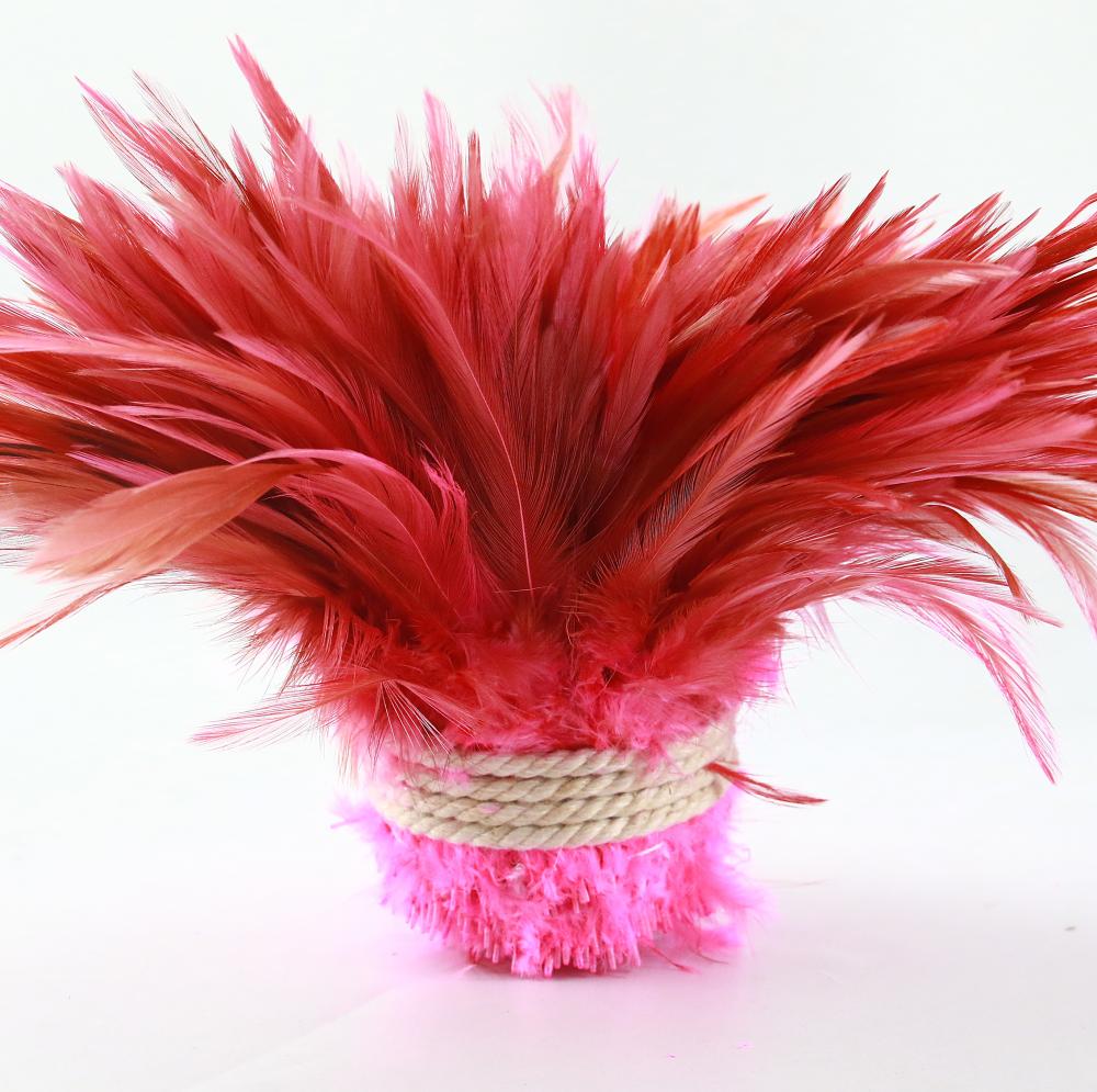 13 Color Natural Chicken 5-6 Inch Strip Strung Rooster Feathers for Craft Supply
