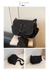 Korean Style Denim One-Shoulder Bag with Drawstring, Large Capacity Crossbody for School and Travel