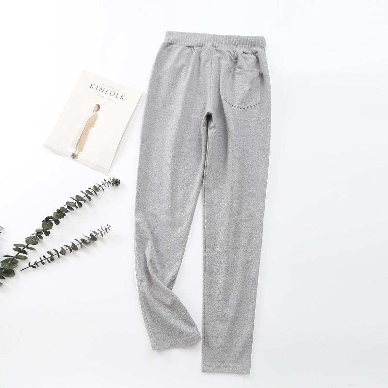 New Women's Slim Straight Casual Sweatpants - Spring & Autumn Style, Loose Fit, Cotton, Solid Color, Trendy Large Size