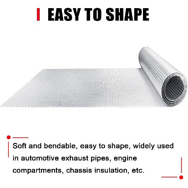 Exhaust Heat Shield Automotive Embossed Aluminum Heat Shield Muffler Exhaust Wrap, 15" X 39"
