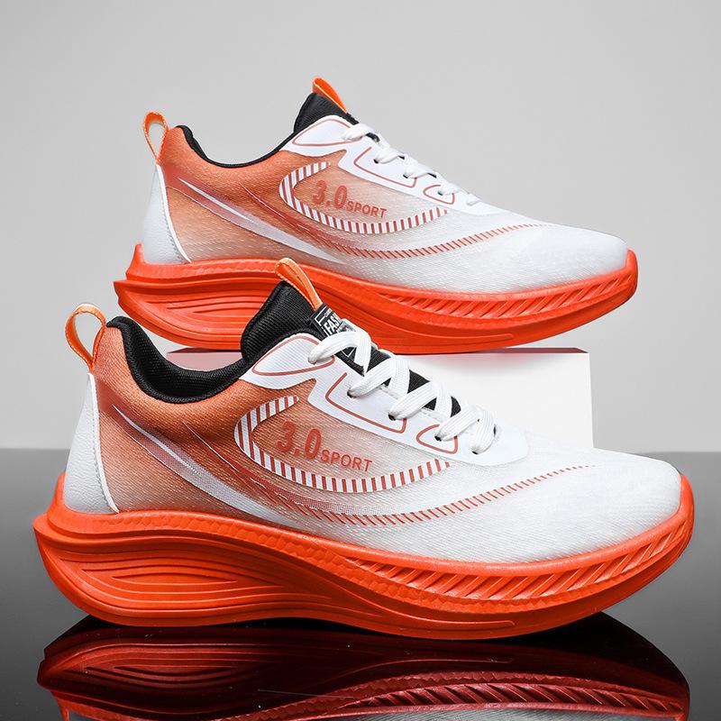 

Men s shoes 2025 spring new breathable mesh versatile sports and leisure shoes men s thick-soled cushioning running tide shoes 44 помаранчевий