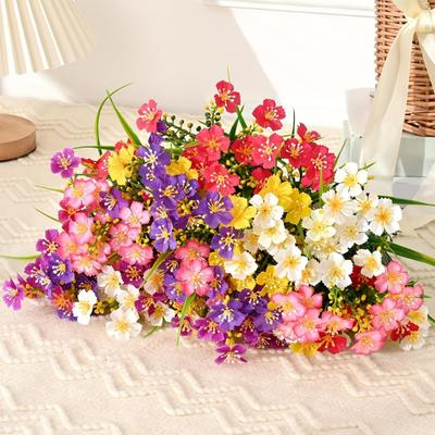 Yousheng 2 Pcs Artificial Flowers Bundle UV-Resistant Faux Plants Non-fading Fake Flowers for Home Vase Basket Window Box Outdoor Decoration