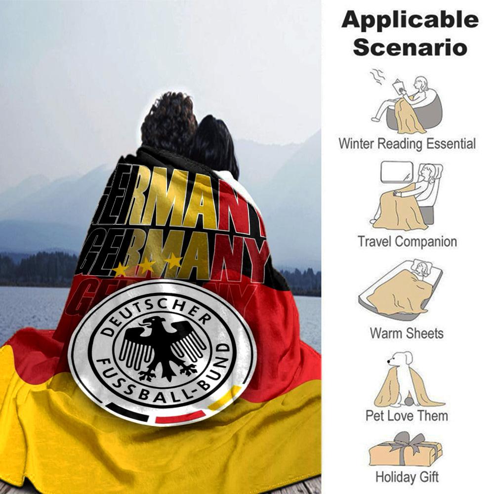 Germany National Team Print Flannel Blanket High Quality Warm Comfortable Cover for All Seasons Perfect for Gifts Home Decor