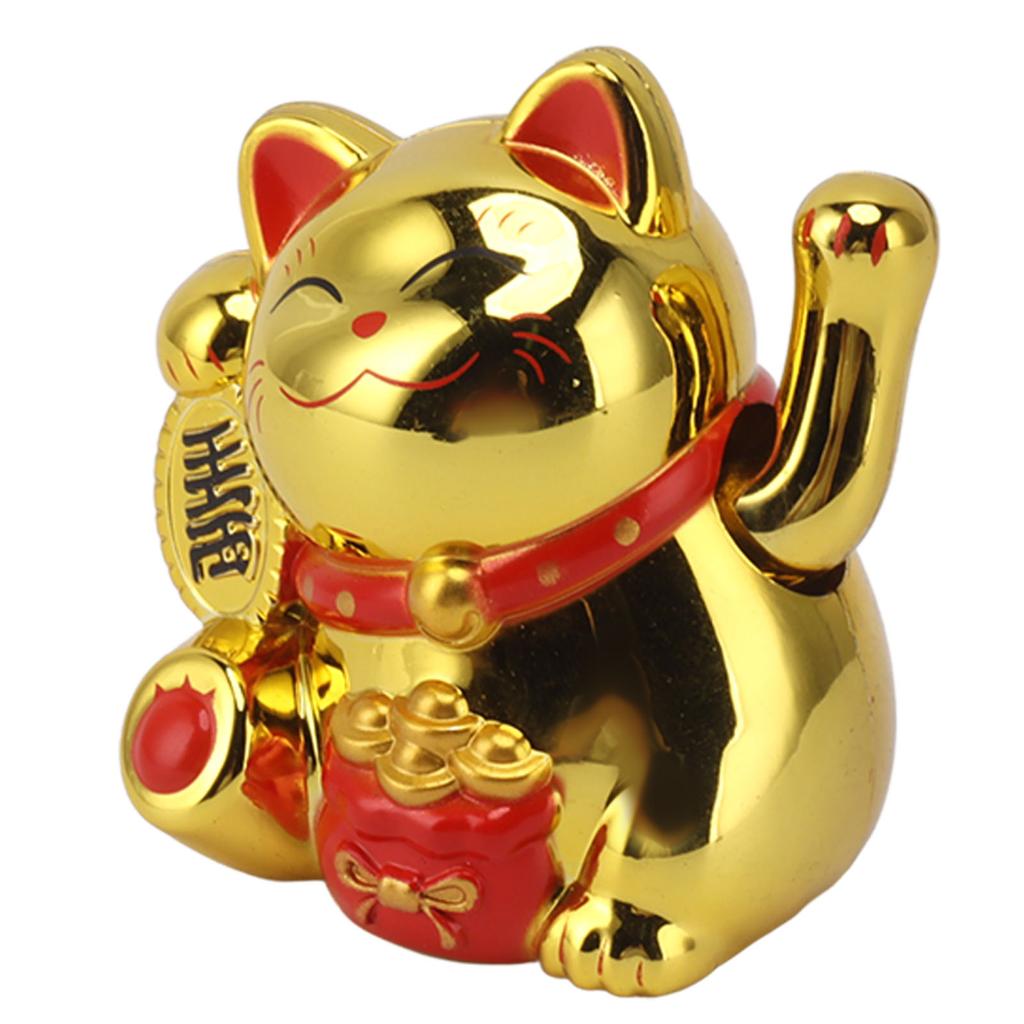 2 Inch Lucky Fortune Cat Vivid Lovely Solar Fortune Cat Statue for Decorating Front Desk Car Business Openings