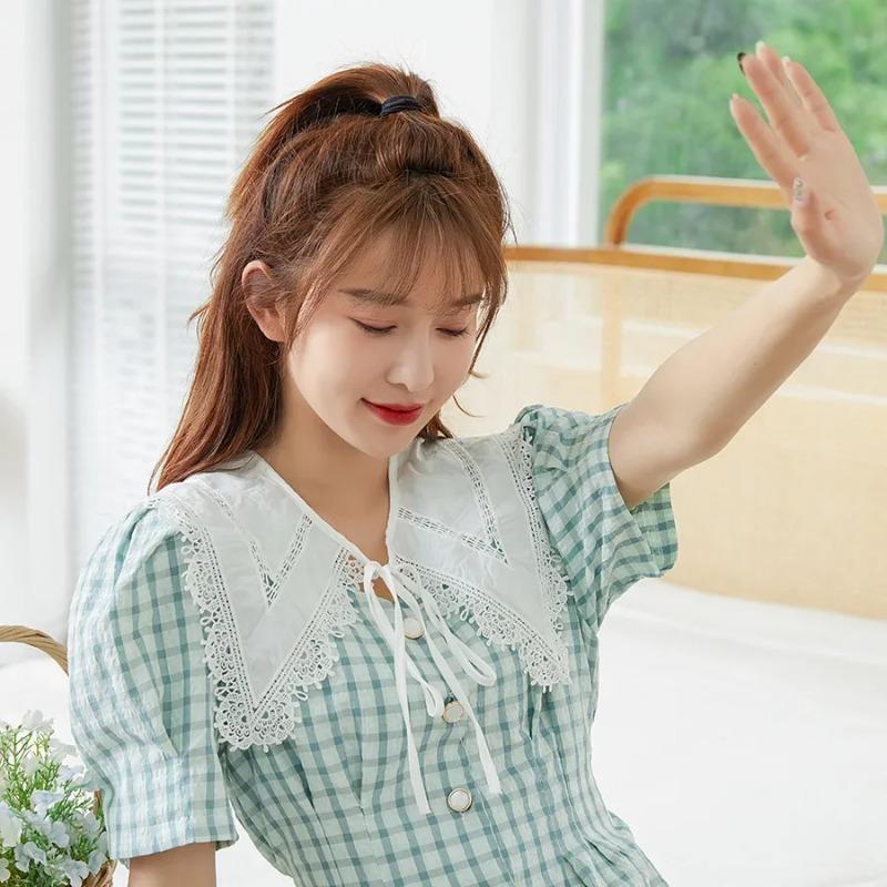 Women Lace Hollow Embroidery Fake Collar Shawl Dress Doll Detachable Shirt Collar False Collar Clothes Accessories