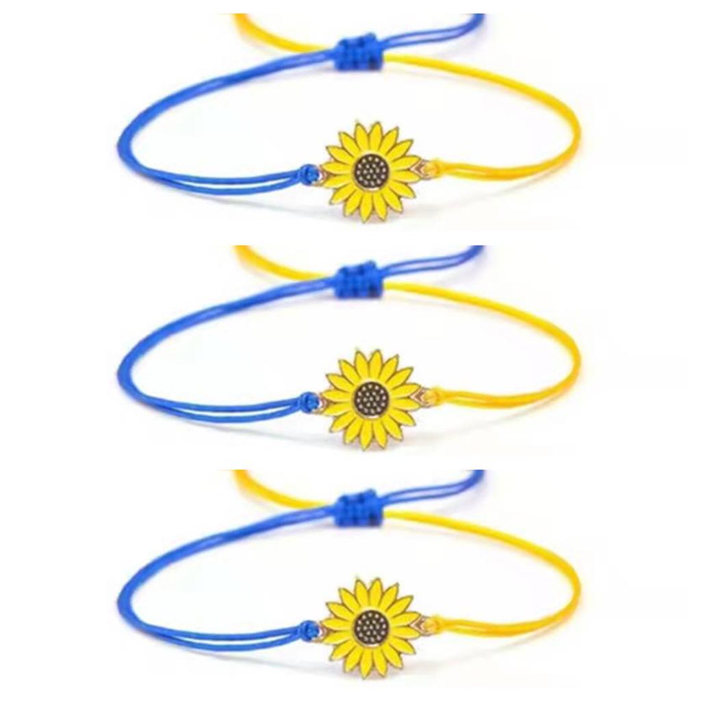 Charm Yellow Blue Ukraine Bracelets For Women Men Handmade Ukrainian Flag Color Woven String Bracelet New Design Couple Jewelry
