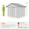 7ft x 4ft Lockable Polypropylene Garden Storage Shed Storage w/ Air Vents Steel Grey