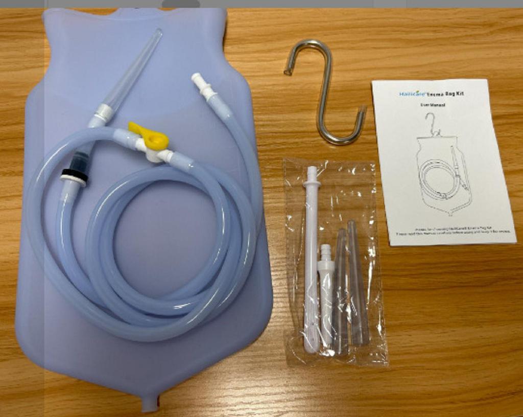 2L Silicone Home Enema Kit with 4 Nozzle Options for Intestinal Cleansing