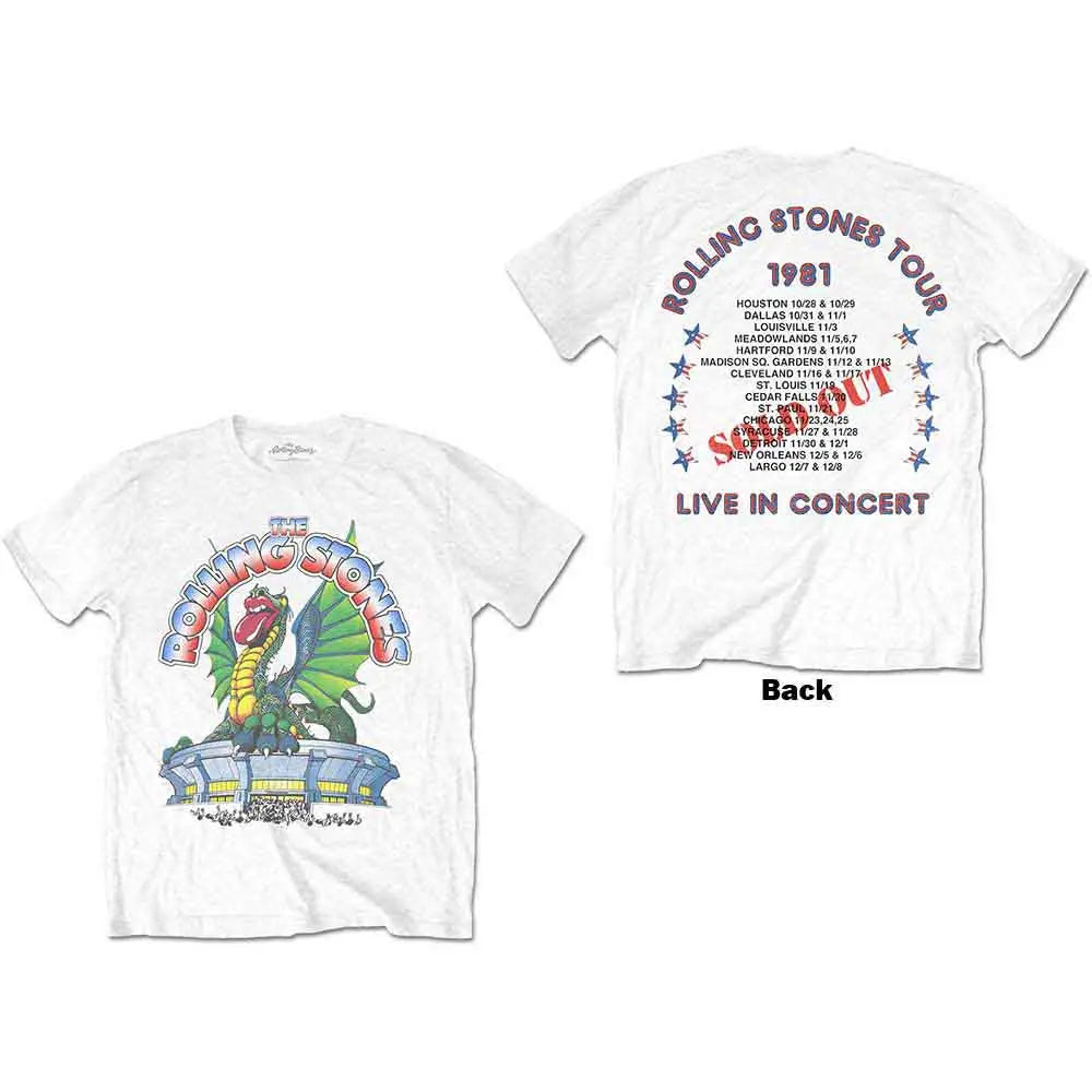 

РЕДКИЙ!! Винтажная футболка 1981 года The Rolling Stones Dragon Tour Concert Sold Out, 80-е XL