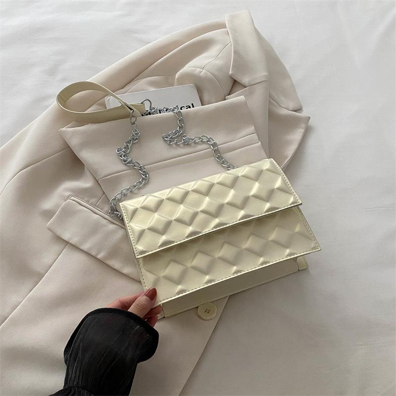 2025 Autumn New Macaron Chain Small Square Bag Niche Design Stylish and Simple Diamond Shoulder Messenger Bag