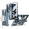 Custodia con supporto per scatola portapenne elettrolitica per Samsung Galaxy Z Fold 4 5G per ricarica wireless magnetica Magsafe con pellicola di copertura anteriore