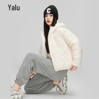 Yalu Women's Short Diamond Quilted Lightweight Hooded Down Jacket