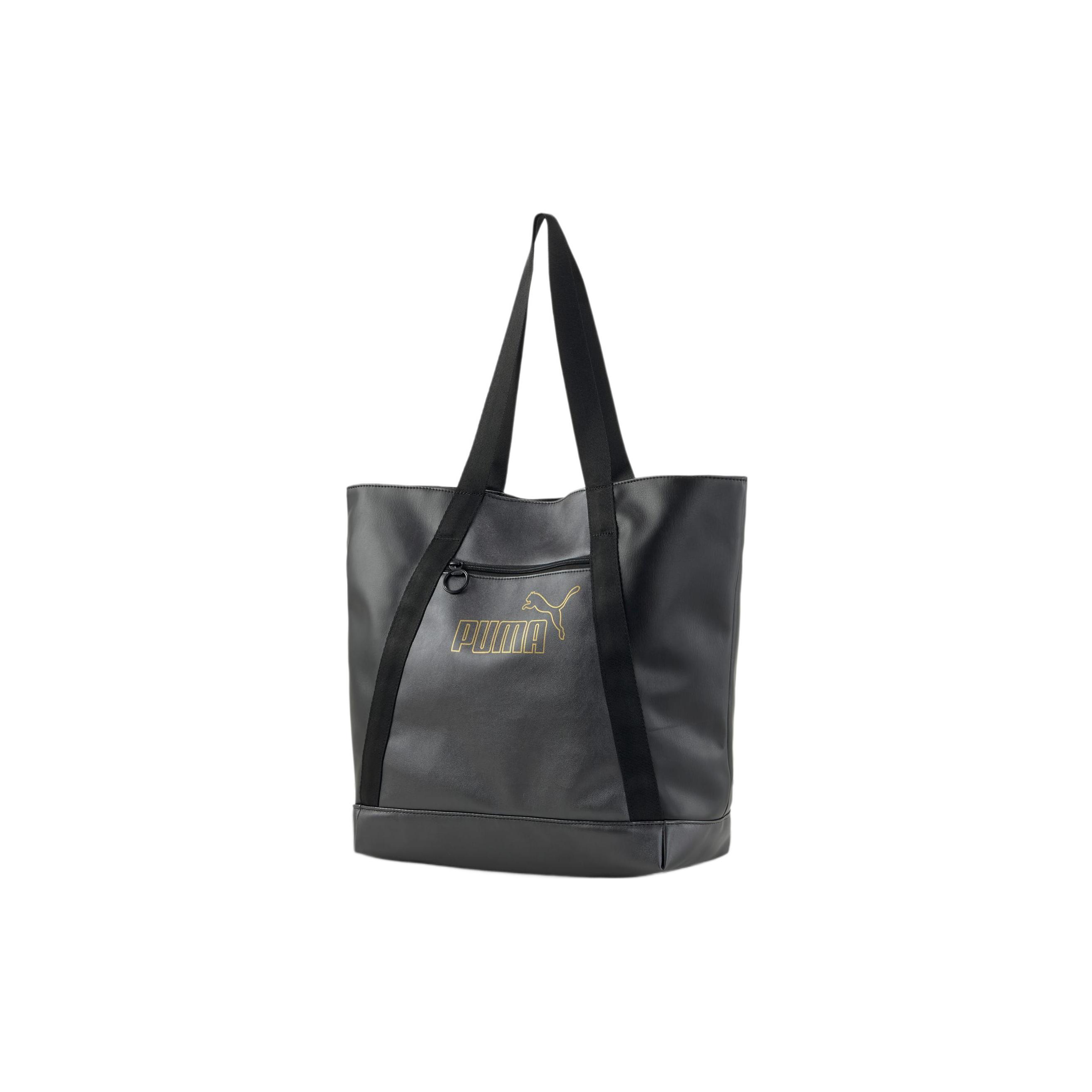 

New PUMA PU Handbag, Shoulder Bag Women s Black Gold 079152-01 37.1*16.0*33.0CM