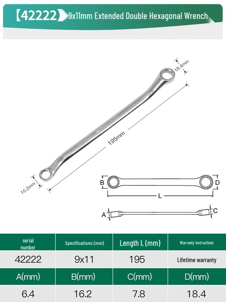 SATA Dual-Ended High-Strength Star Wrench Glasses Repair Tool Set (Sizes 8-10-24)