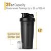 600ml Shaker Bottle 20 Oz with Stainless Steel Ball, BPA Free 20 Oz Plastic Protein Shake Leak Proof for Portable Fitness