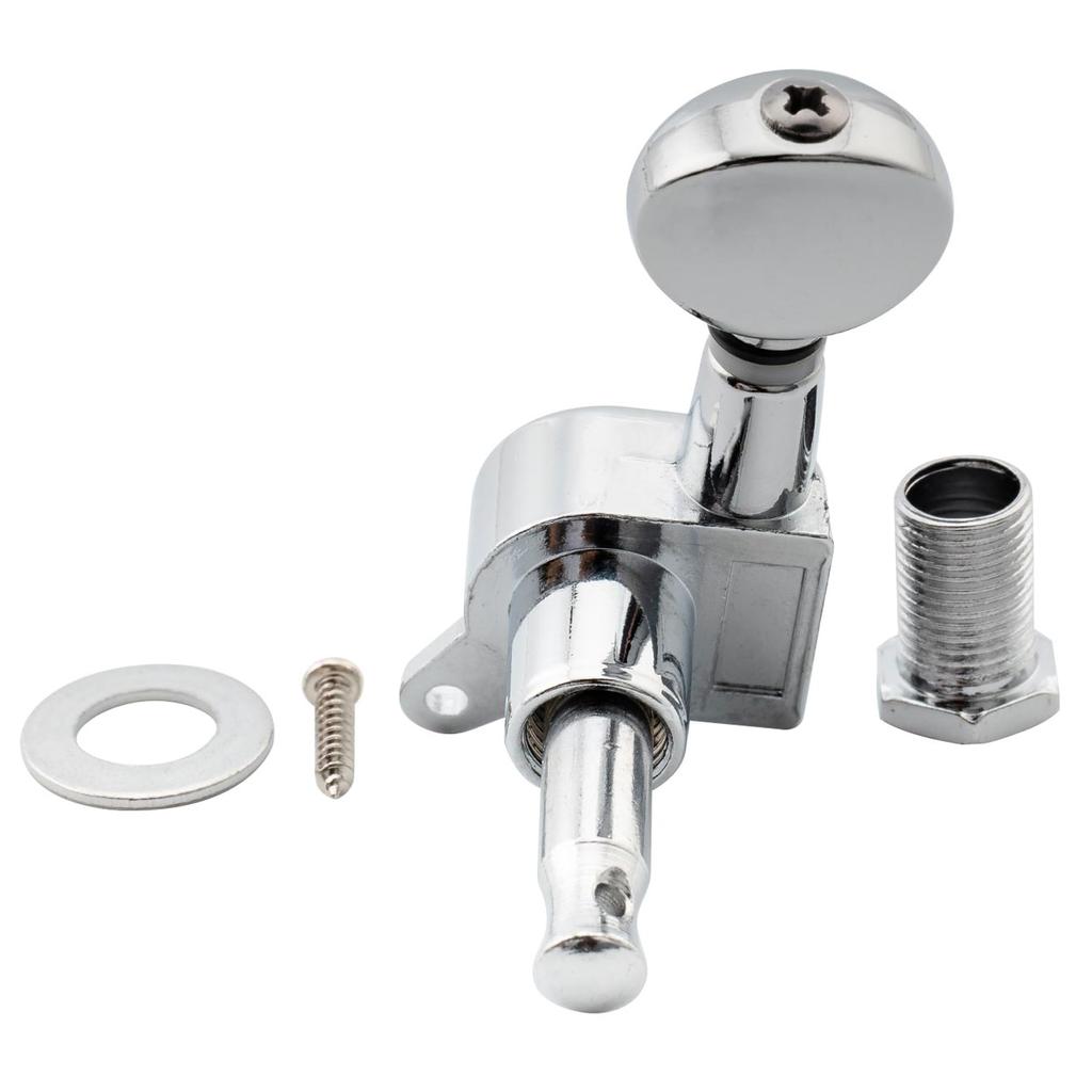 Musiclily Basic guitar tuning pegs for electric buttons 6-in-line Stratocaster/Telecaster guitars, chrome/Kidney