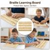 Efficient Braille Learning Board Wooden Tactile Letter Number Panel  Blind Children Learning