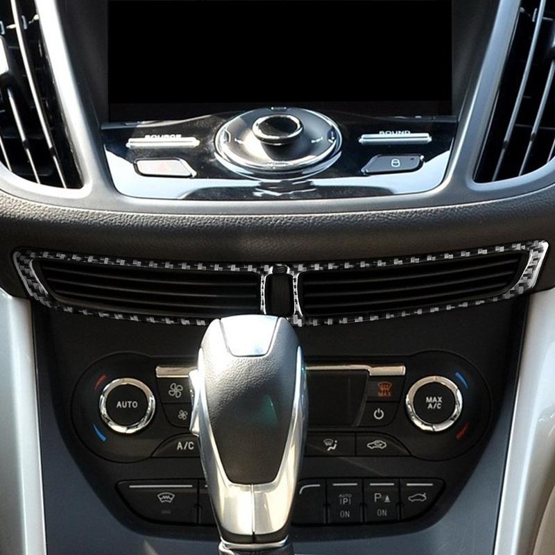 For Ford Escape Kuga 2013 2014 2015 2016 Carbon Fiber Accessories Car Interior Automatic Climate Control Panel Trim Sticker