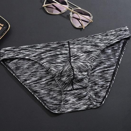Men Slim Fit Briefs Low-rise High Elasticity U-convex Printing Panties Breathable Smooth Lines Underwear