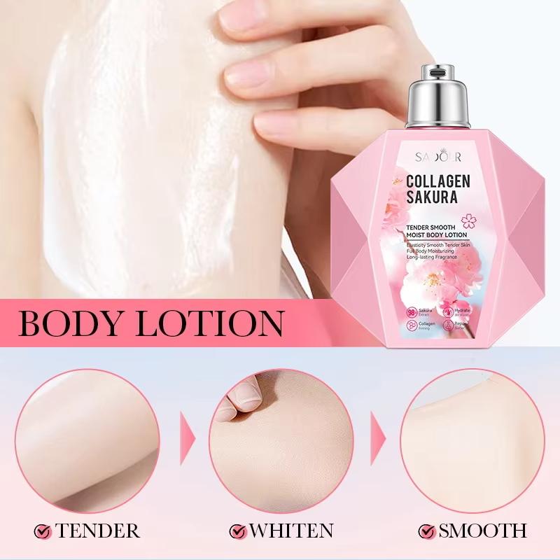 300ml Cherry Blossom Body Lotion - Collagen Moisturizing, Nourishing Skin with Cherry Blossom Fragrance