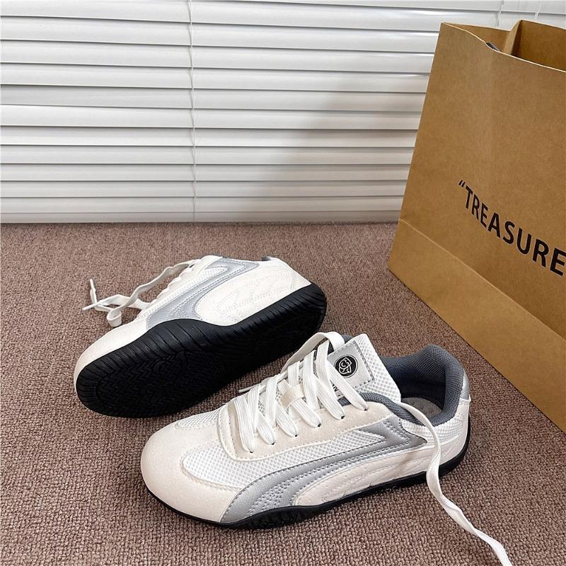 

Niche original men s and women s yellow and black color matching versatile retro mesh breathable racing shoes 35 белый