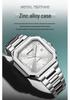 Sanda Herren Quadratische Mechanische Uhr, Schlichtes Design, Kalender, Wasserdicht, Massives Stahlarmband, Business-Stil
