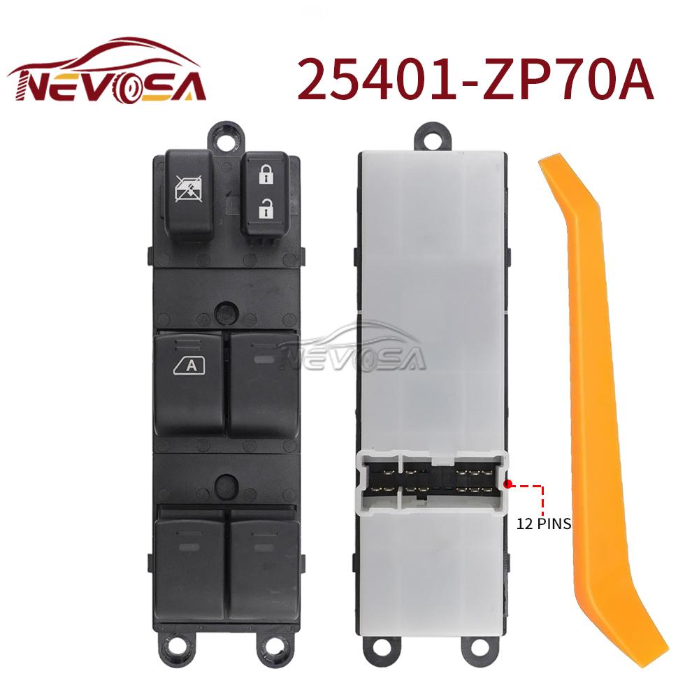 

25401-ZP70A For 2007- Nissan Frontier Crew Cab Only Left Front Master Window Switch Control Button 25401-ZP70A